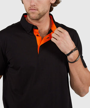 Westport No-Tuck Short Sleeve Cotton Performance Contrast Trim Placket Polo Knit Shirt