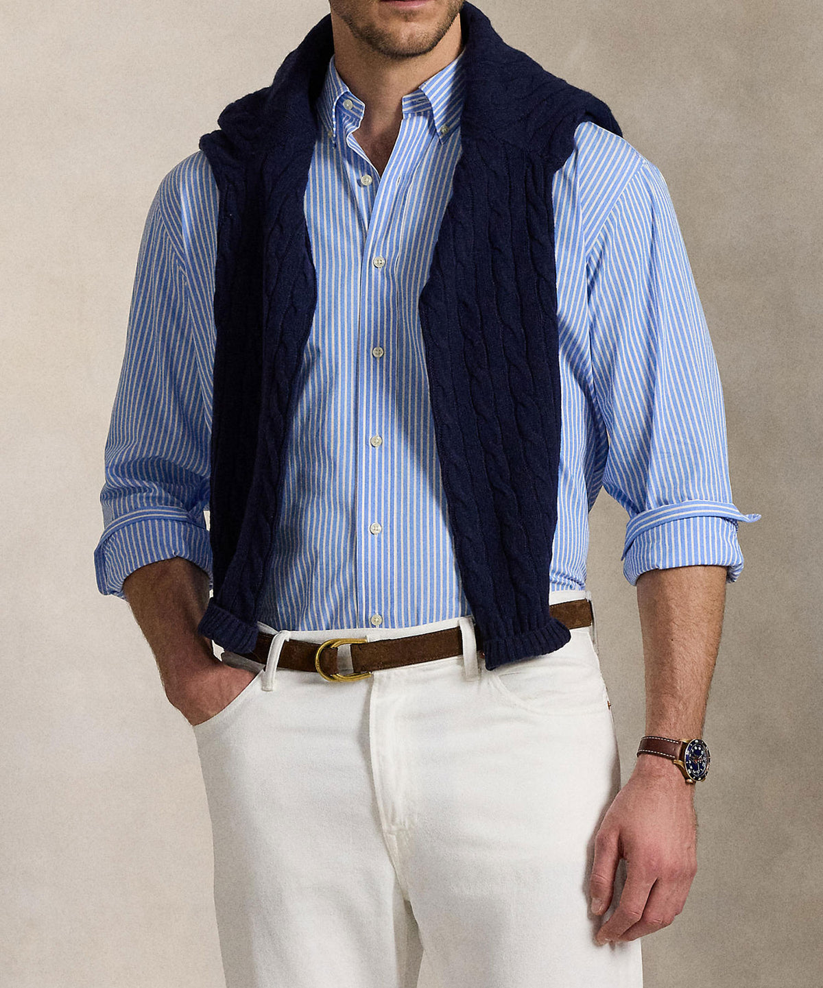 Polo Ralph Lauren Long Sleeve Button Down Collar Poplin Sport Shirt, Men's Big & Tall
